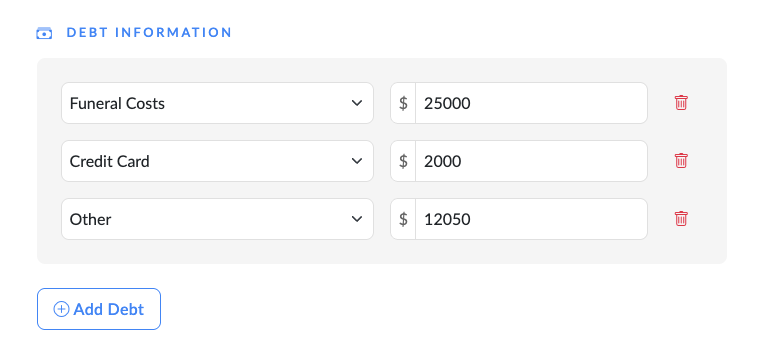 Debt Calculator Interface